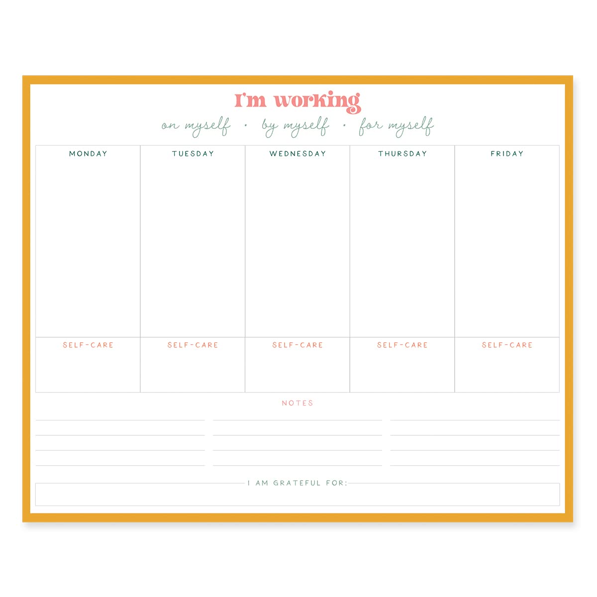 Graphique Schreibtischunterlage, Wochen-To-Do-Design, 24,8 x 20,3 cm, 80 Blatt, Themenseiten, Planer für Studenten, Geschäftstermine, tolles Geschenk