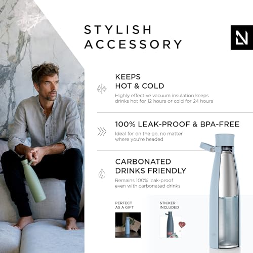 LARS NYSdiameter M Stainless Steel Insulated Water Bottle 750ml, 1L, Sky Blue, 750 ml - Image 2