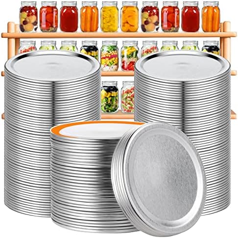 SKERYBD 100-Count Canning Lids, Wide Mouth Mason Jars Lids for Ball/Kerr Jar, Large Mouth and Split-Type ( Only Lids)