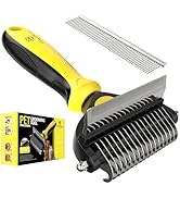 Spring Blossoms-2 in 1 Professional Grooming Rake for Cats & Dogs-Dematting Comb for Easy Mats & ...
