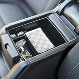 HGWEI Compatible with GMC Acadia Center Console Organizer 2017-2019 2020 2021 2022 2023 Acadia SL SLE SLT Denali AT4 Interior Accessories, ABS Armrest Storage Box Insert Tray, Black