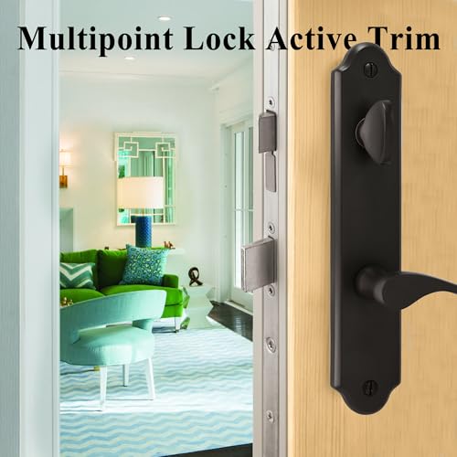 10" Arch Keyed MPL Hinged Patio Door Active Handleset Trim Compatible with Ashland, Marvin, Milgard & Jeld-Wen French Doors, 3-5/8" Handle PZ, 7-1/4" H.C., Non-Handed, Matte Black by N8LokNLok - Image 7