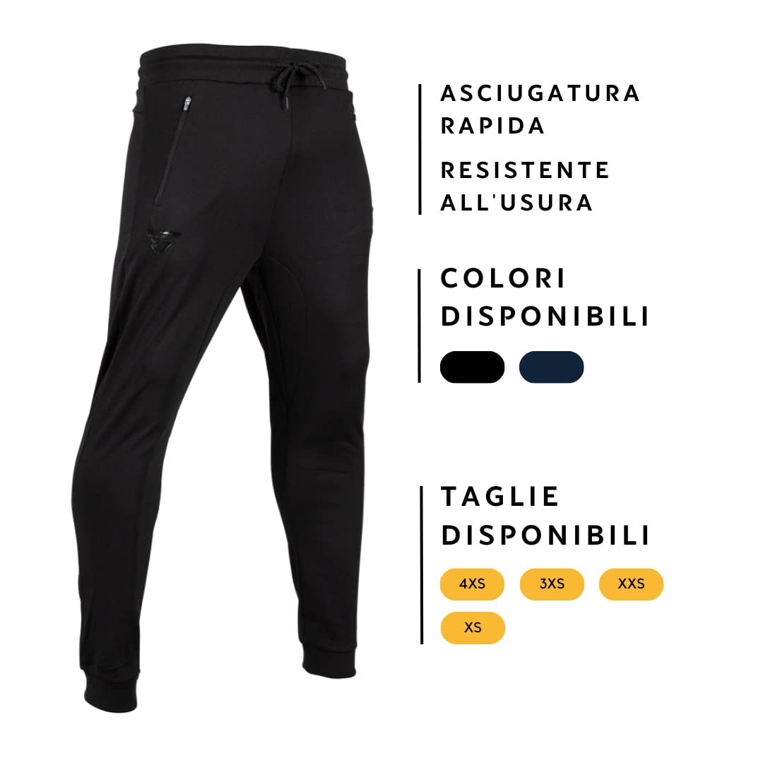 Frankie Garage - Pantaloni Tuta Sportiva per Uomo, Pantalone Tecnico Professionale con Zip per Allenamento, Sport o Palestra