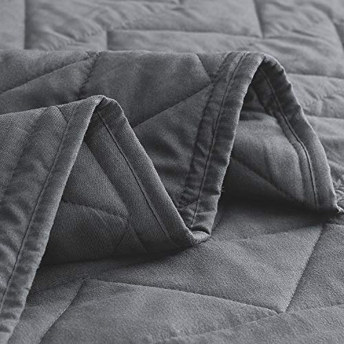 Bedelite King Quilt Set - Summer Lightweight Bedspread King Size, Soft Coverlet Set Modern Weave Pattern Gray King Quilt Bedding Set 3 Pieces (1 Quilt 106" X 96" + 2 Pillow Shams) #TOP7