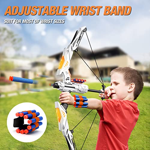 Qdragon Kids Bow And Arrow, Light-Up Archery Set For Kids, With 3 Types Of Targets, 20 Suction Cup Arrows, Wrist Band, Indoor Outdoor Toys Gifts For Boys Girls Ages 4 5 6 7 8 9 10 11 12, White #TOP3