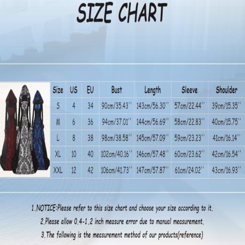 LUOJIABAOFU Witch Dress,Gothic Clothes for Women Renaissance Medieval Vintage Dress Witchy Dresses Adult 2026 Halloween Party Costumes(02_Red,Large) - image 3