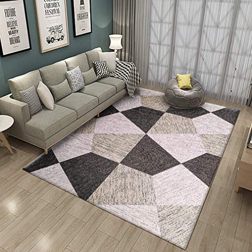 MOXIC Soft Geometric Living Room Area Rugs Rectangular Children Crawling Bedroom Rug Fleece Anti-Slip Carpets Modern Home Decor Mats Indoor Outdoor Runners Nursery 6' X 6.5'