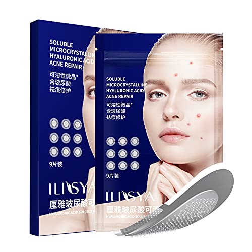 Micro aiguille Anti-acné Patch acide hyaluronique bouton Zits autocollants traitement Invisible pour les imperfections élimination des taches d'acné, 9pcs Cover