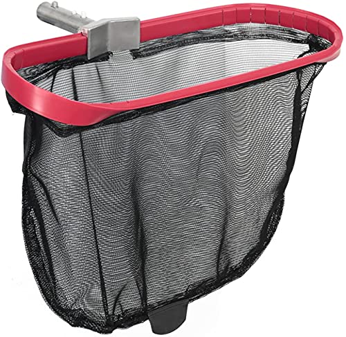 Marvellous 19.5 Inch Swimming Pool Leaf Skimmer, Aluminum Frame Leaf Rake Heavy Duty Pool Net Pool Skimmer Leaf Scoops for Cleaning Swimming Pools, Ponds, Hot Tubs, Spas, Fountain (Red)