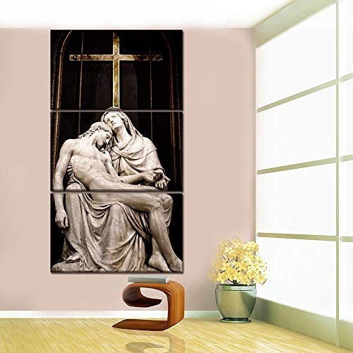 Impression sur toile Jésus Croix triptyque moderne pour salon - 4