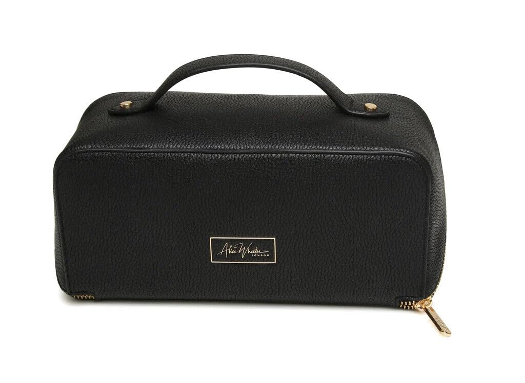 Luksusowe etui na kosmetyki marki Alice Wheeler London Train Case kosmetyczka kosmetyczka dla kobiet 3! Różne rozmiary, Czarny, Mini, Kosmetyczka