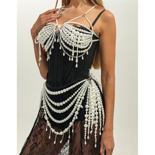 Cadena de pecho con perlas ideal para combinar con bikinis de playa 6