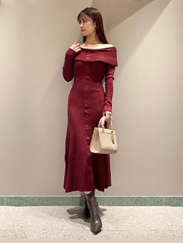Amazon.co.jp: [スナイデル] オフショルボタンニットワンピース