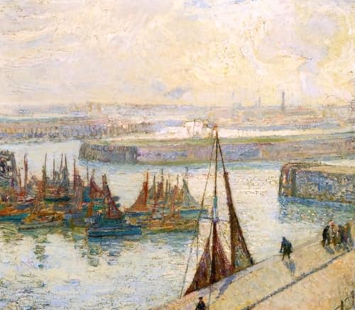 Pintura por números para principiantes DTAUPREB kit de oleo barcos de pesca