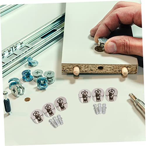 10 Pcs Shelf Pin Cam Locks Furniture Cam Lock Fasteners Lock Cabinet Stainless Steel Bolts Eccentric Fittings Furniture Connection Fixer Screw Furniture Connector Stainless Steel - Image 4