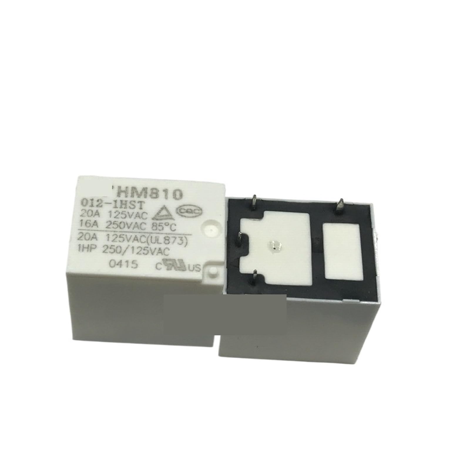 Relé HM810-012-1HST de 12V y 16A con 4 pines componentes de control