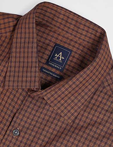 Image of Arrow Micro Check Slim Fit Cotton Formal Shirts for Men - Full Sleeve Shirt for Man