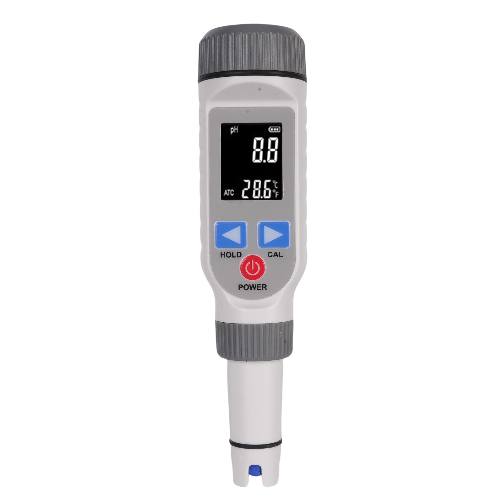 Tester Portatile PH Meter con Alta Precisione 0,05 per Test di qualità Dell'acqua in Acquacoltura e Ricerca Alimentare, ABS, LCD Rosso Bianco