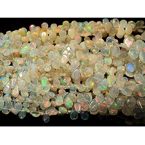 Opale Éthiopie authentique en briolettes poires lisses pour éviter les fausses pierres de bijoux
