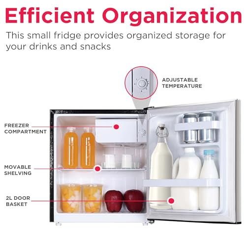 Image of Frigidaire EFR182 1.6 cu ft Stainless Steel Mini Fridge. Perfect for Home or The Office. Platinum Series, 1.8