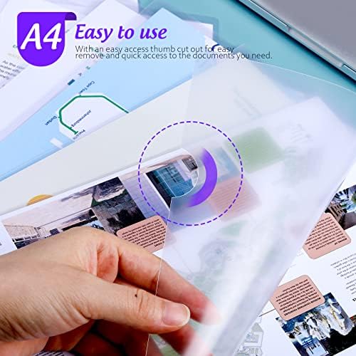 LEOBRO 30 Pack Plastic Folders, A4 Cut Flush Folders for Document, 230 Micron Thickened Open Top & Side Plastic File Folders, A4 Size Clear Wallets, Page Protector for School, Office Paperwork