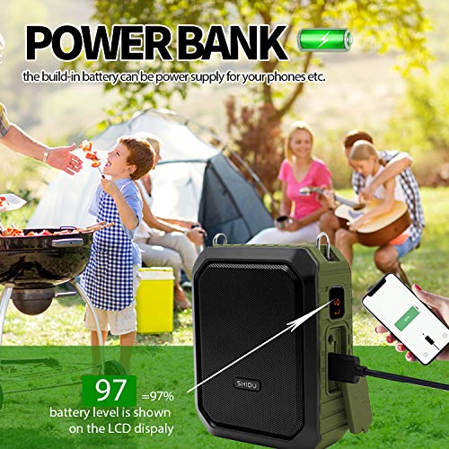 Miniatura 5 de Amplificador De Voz Portátil,Shidu Amplificador De Voz Personal 18w Con Micrófono Con Cable Auriculares Altavoz Bluetooth Impermeable Sistema Pa Recargable Para Profesores,Ducha,Guía Turístico