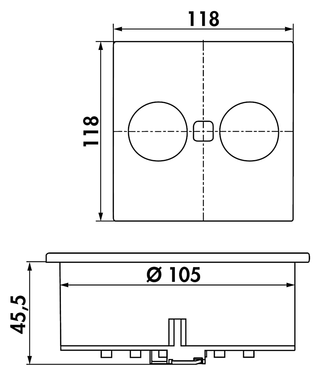 Duplex E Steckdosenelement mit Doppel USB-Charger/USB-A/USB-C/Einbausteckdose