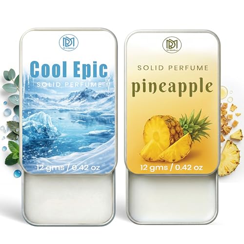 Image of Dr.Mashur Solid Perfume |pineapple&Cool Epic Alcohol Free Wax Perfume Balm, Long Lasting | Pocket Tin 12g, Pack Of 2| Non Greasy Smooth Glide, Travel Friendly Unisex Gifts He Or Her