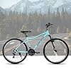 HH HILAND Women 26 Inch Mountain Bike, Mens and Womens Bicycle with 21 Speed, High-Carbon Steel Frame Mountain Bicycle, Sport MTB for Adult Green #5