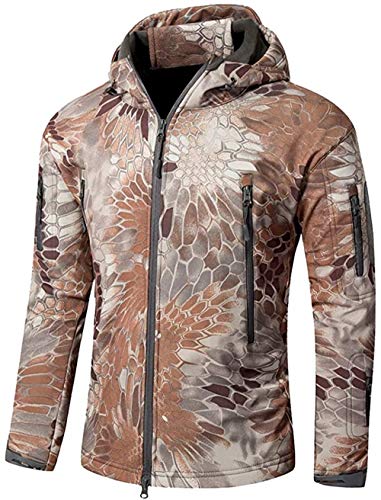 VADOOLL veste tactique pour hommes Softshell polaire à capuche manteau d'extérieur chaud veste d'hiver militaire Softshell veste tactique (zongmang,M)