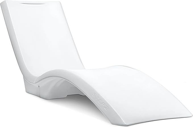 Step2 Vero Lounger, White pool lounge chair, 1 Pack