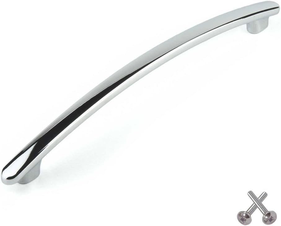 Chrome Bow Kitchen Cabinet Door Handle, Cupboard Drawer Bedroom furniture handles 64mm