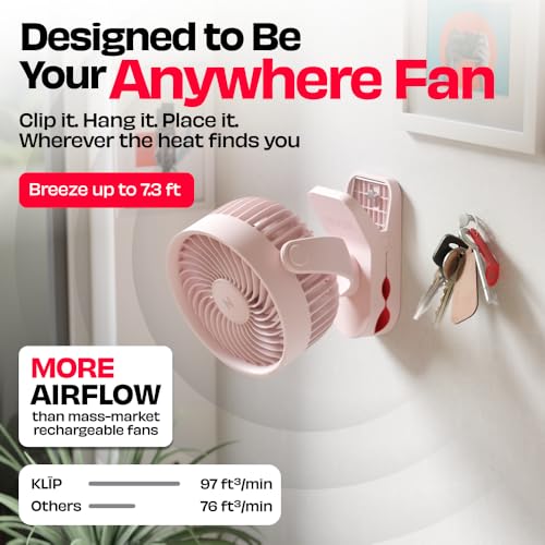Image of NUUK KLĪP Portable & Rechargeable Clip Fan | 3000mAh Battery | Up to 8 hrs Runtime | Super - silent BLDC Motor | 4 Speed Modes | 360 Manual Head Rotation | Strong 0-55mm Clamp | Type-C Charging
