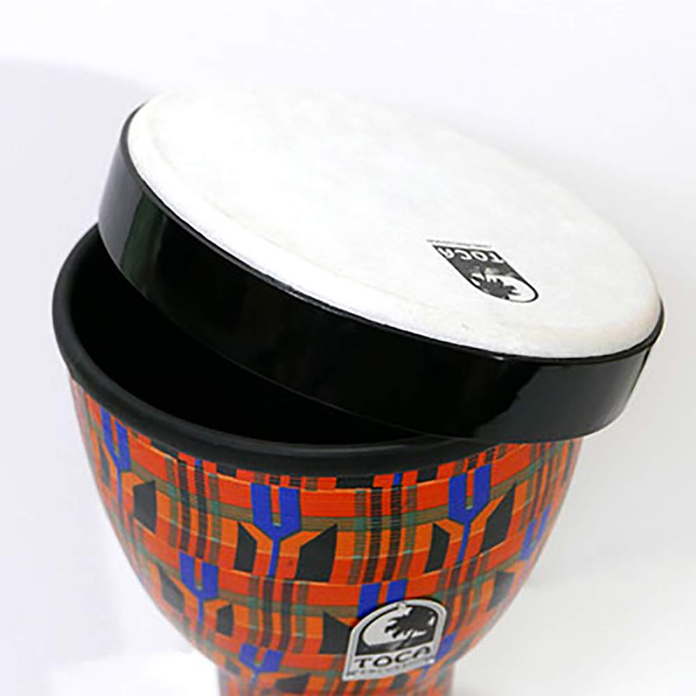 TOCA Nesting Drums Freestyle II (Wetterfeste PVC-Trommel, für Indoor & Outdoor, platzsparend, leichtgewichtig, für musikalische Bildung & Therapie, Durchmesser: 10"), Kente Cloth