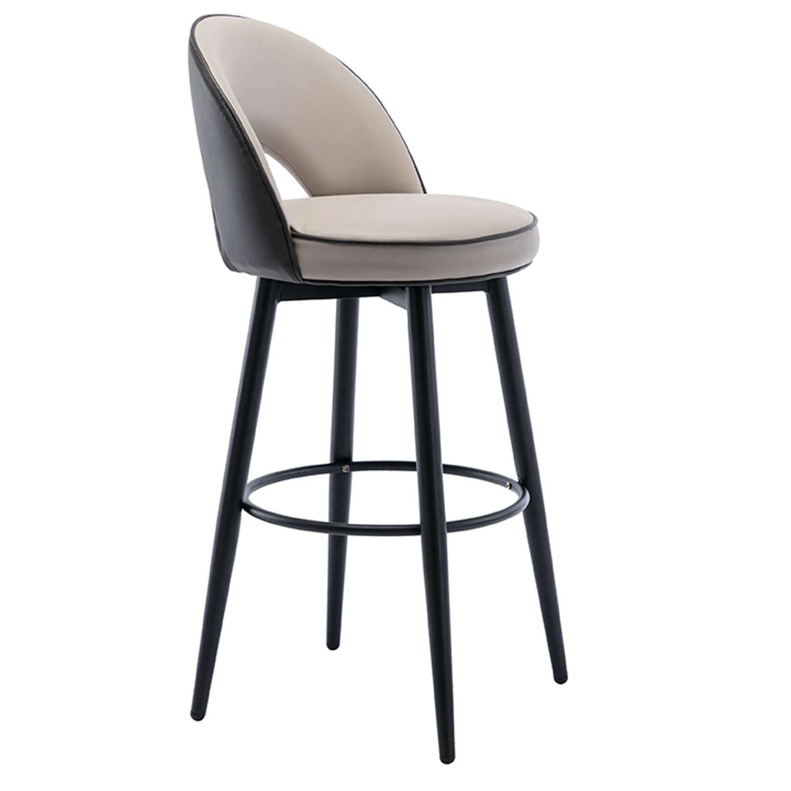 Chaise de cuisine en acier avec assise pivotante 360° et revêtement Napa doux