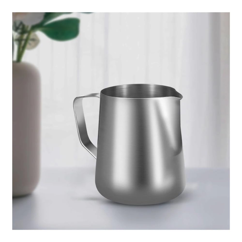 Aufschäumkrug mit präziser Skala, Edelstahl, 100 m, 350 ml, 600 ml, Dampfgaren, Latte-Barista-Werkzeug, Küche, Kaffeezubehör (600 ml mit Skala)