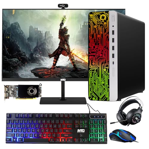 HP G3 Gaming Desktop PC, Intel Core i5 4th Gen, AMD RX 550 Graphics, 16GB RAM, 480GB SSD | 2TB HDD, MTG New 27 Inch Monitor, RGB Keyboard Mouse, Headphone, Webcam, Windows 11 (Renewed)