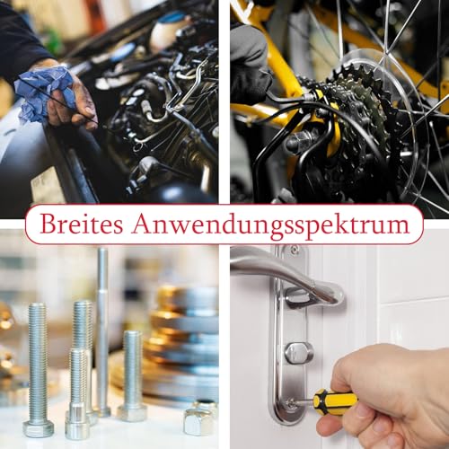 Nurila 10 Stück Schraubensicherung Hochfest, 20g Rot Schraubenkleber, schraubensicherungslack, Gewindekleber für Das Sichern von Schrauben und Metallbefestigungen, Schrauben Kleber