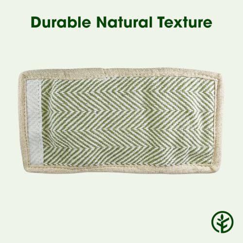 Image of Forest Thread Herringbone Natural Hemp Fabric Bifold Wallet (Light Green)