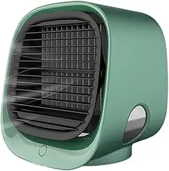 Ar condicionado móvel, mini ar condicionado portátil de resfriamento instantâneo com função de balanço de tanque de 250 ml para casa, escritório, viagens, quarto, verde
