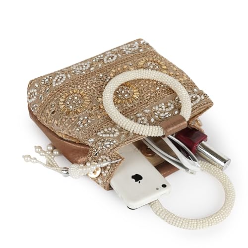 Image of Nevis Stylish Embroidery Unique Design Traditional Wedding Party Handheld Potli Bag For Women