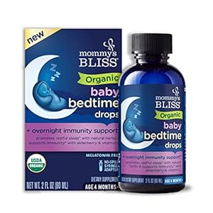 Mommy’s Bliss Organic Baby Bedtime Drops + Overnight Immunity Support*, Promotes Restful Night, Melatonin Free, Age 4…