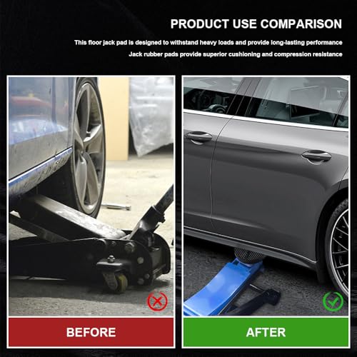 Image of Floor Jack Rubber Pad, Cross Beam Jack Adapter, Upgrade Sturdy Rubber Lift Jack Pucks, Universal Jack Adapter Pinch Weld Side Frame Rail Protector Puck /Pad for Your Car, SUV and Vehicles