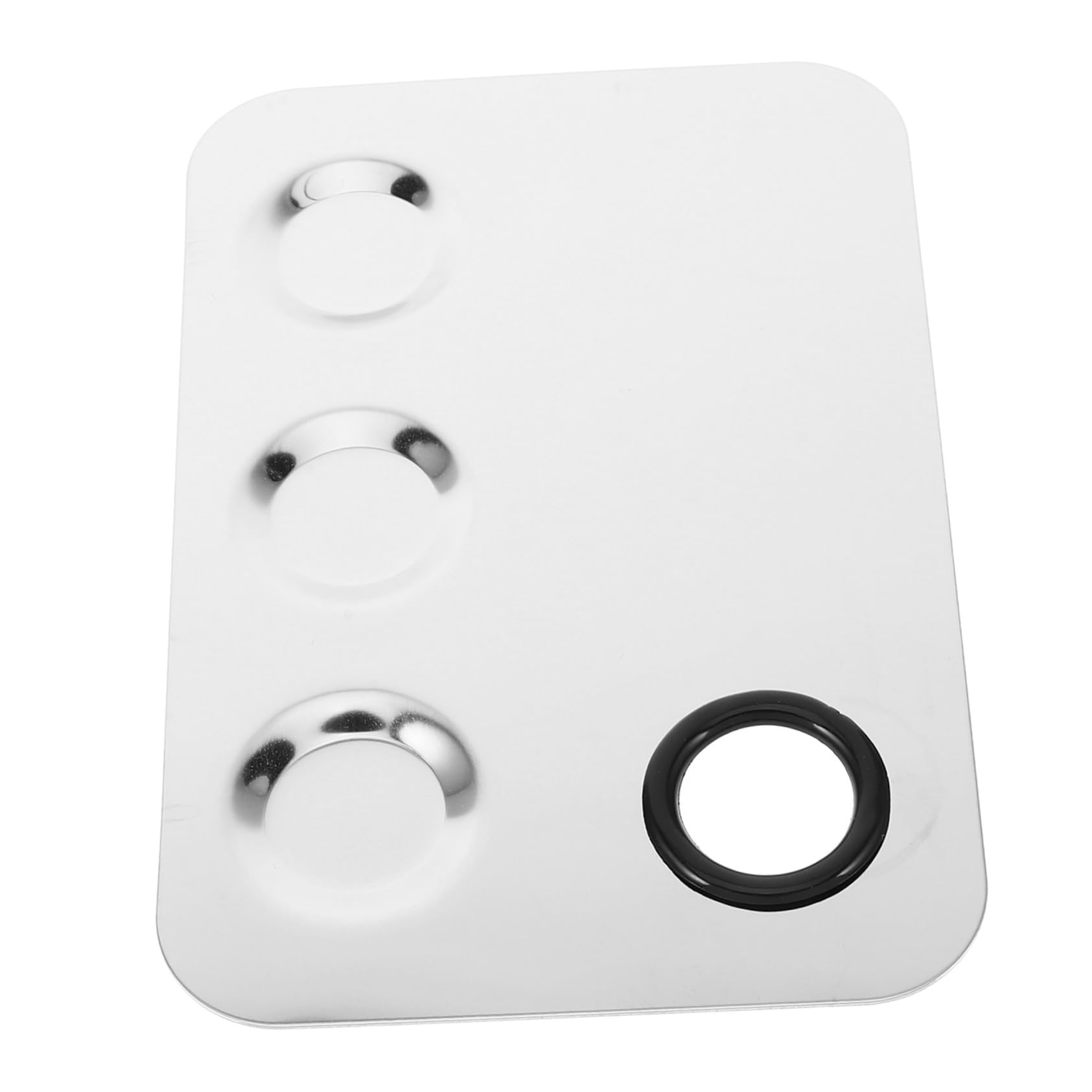 TOVINANNA Palette Mini Beauty Mixing Pallets Face Makeup Powder Plate Tray Foundation Stainless Steel Silver