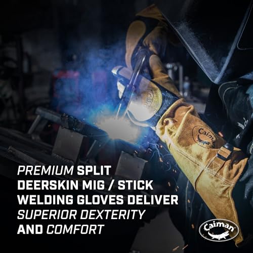 Caiman 21-Inch Deerskin Welding Gloves