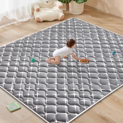 Image of Premium Foam Baby Play Mat 79" X 59", Thicker Foam One-Piece Crawling Mat, Odorless Floor Mat, Non-Slip Cushioned Baby Playmat for Infants,Babies,Toddlers. Machine Washable for Easy Care.