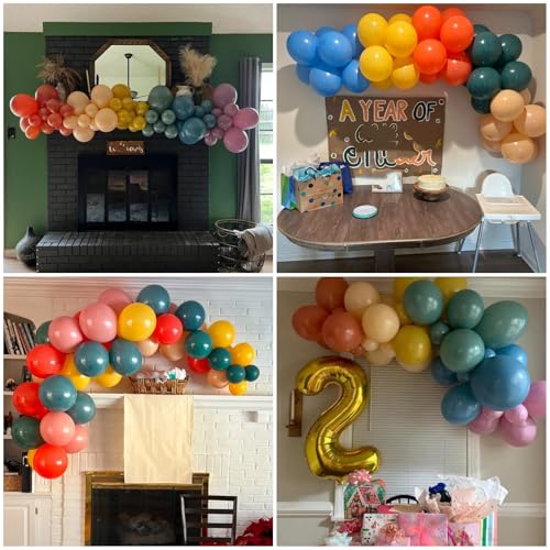 Image of Colorful Balloons Rainbow Assorted Color Latex Balloons Set 60pcs 12inch Blush Blue Nude Light Purple Orange Yellow Helium Mixed Colored Balloon Boho Birthday Party Decoration Here Comes the Son
