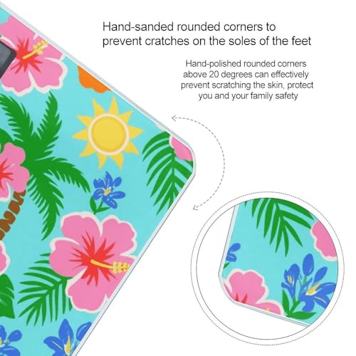 Báscula digital de baño con diseño floral tropical miniatura 4
