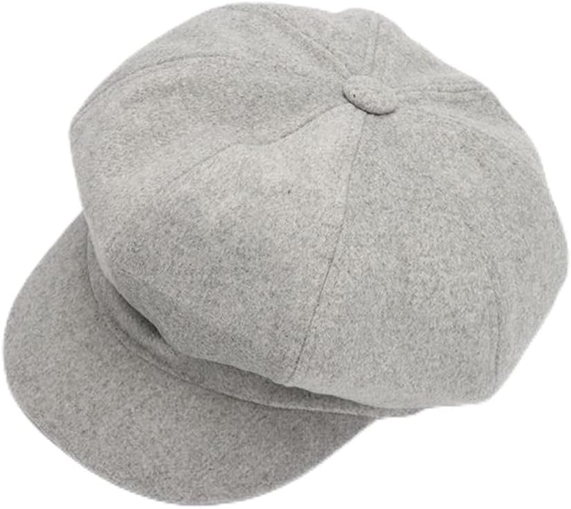 Autumn Winter Hats for Women Solid Plain Octagonal Casual Wool Hat Winter Beret Women Painter Cap