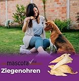 mascota vital - Getrocknete Ziegenohren für Hunde – 100% Natürlicher Kausnack, Schonend Getrocknet, Ohne Zusatzstoffe, Fördert Zahngesundheit & Langanhaltenden Kauspaß